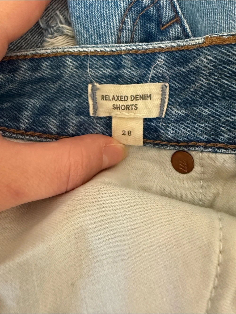 Madewell Relaxed Denim Shorts, Size 28